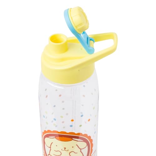 Silver Buffalo Sanrio Hello Kitty and Friends Pompompurin Dots Water Bottle with Screw Lid, 28 Ounces, Sanrio Pompompurin, 28oz