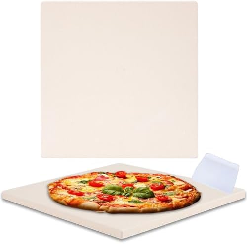 10”x10.4”x0.5” Pizza Stone for Toaster Oven | Rectangular Cordierite Grilling Stone Bread Baking Stone for Grill, Oven