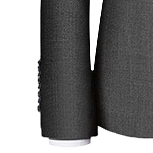 Casual 2 Button Suits for Men Slim Fit Notched Lapel Business Sets Solid Color Wedding Formal Jacket Vest Pants (Grey,Medium)