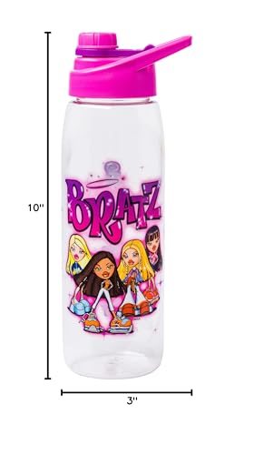 Silver Buffalo Bratz Tritan Water Bottle Screw Top Lid, 28 Ounces