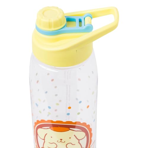 Silver Buffalo Sanrio Hello Kitty and Friends Pompompurin Dots Water Bottle with Screw Lid, 28 Ounces, Sanrio Pompompurin, 28oz