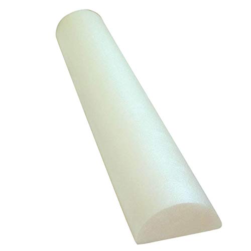CanDo White PE Foam Rollers for Exercise, Finess, Muscle Restoration, Massage Therapy, Sport Recovery and Physical Therapy for Home, Clinics, Professional Therapy Round 6" x 30"