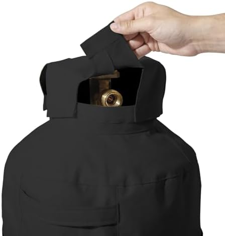 AKEfit Propane Tank Cover 20lb Gas Tank Cover Outdoor 600D Heavy Duty Waterproof Covers Fits Standard 20 lb Tank Cylinder, 13'' x 19.5'' Black