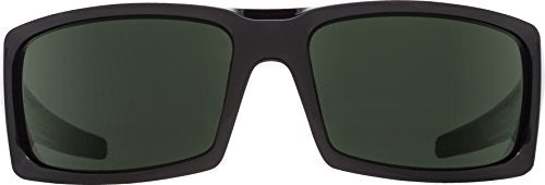 Spy Optic Men's General Rectangular Sunglasses, Black/Happy Gray/Green, 60 mm
