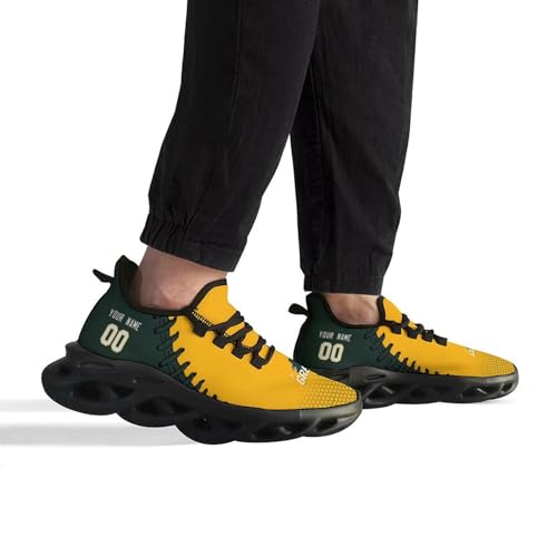 Custom Men's Sneakers Football Personalized Breathable Fan Gift Name & Number Athletic Gym Slip-on Shoes