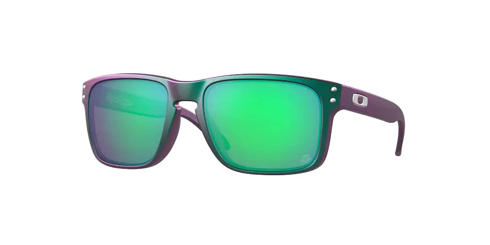 Oakley Holbrook OO9102 9102T4 55MM TLD Matte Purple Green Shift/Prizm Jade Square Sunglasses for Men + BUNDLE Accessory Leash + BUNDLE with Designer iWear Eyewear Kit…