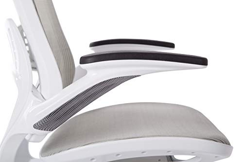 Office Star Ventilated Manager's Office Desk Chair with Breathable Mesh Seat and Back, White Base, White