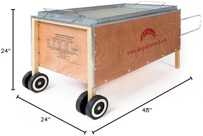 Latin Touch Caja China Roasting Box Pig Roaster 100lbs, Charcoal, Large Capacity Roasting Box Design with Accessories, 2 Steel Racks, Free Cookbook & Bear Paws