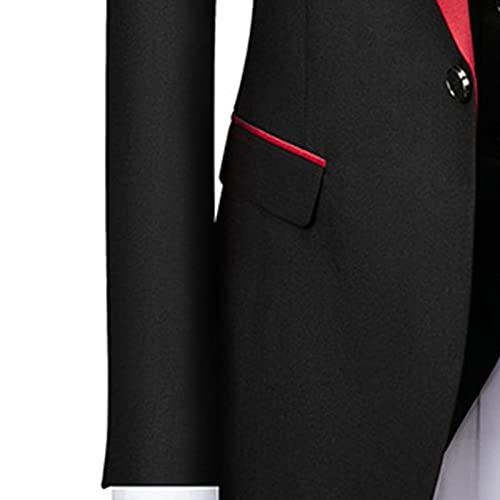 Men's Wedding 3 Piece Suits Slimming One Button Shawl Lapel Business Blazer Formal Dinner Party Jacket Vest Pants (Red,Small)