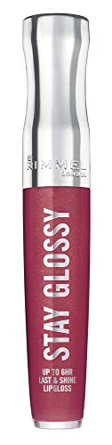 Rimmel Stay Glossy Lip Gloss Bundle - 340 Captivate Me! and 133 Bare Minimum, .18oz Each