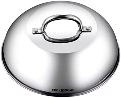 Cook N Home Stainless Steel Lid Griddle Accessories - 12 Inch Round Basting Cover Cheese Melting Dome and Steaming Cover - Best for Use in Flat Top Griddle Grill Cooking Indoor or Outdoor