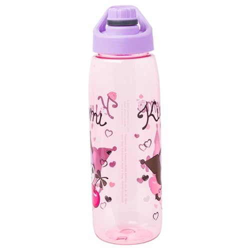 Silver Buffalo Sanrio Hello Kitty and Friends Kuromi Cherry Hearts Water Bottle with Screw Lid, 28 Ounces