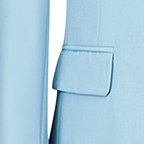 Casual 2 Button Suits for Men Slim Fit Notched Lapel Business Sets Solid Color Wedding Formal Jacket Vest Pants (Light Blue,Medium)