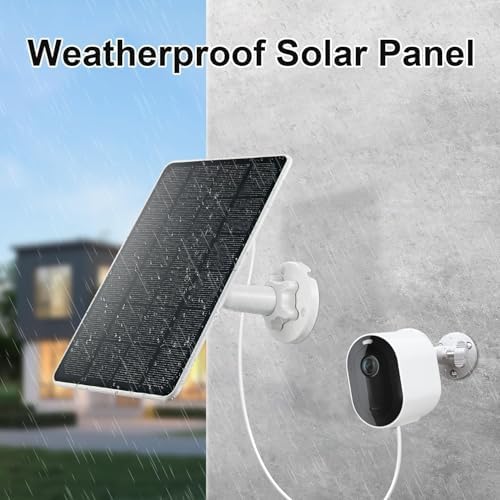 Solar Panel for Tapo Outdoor Security Camera, 5W Solar Charger Compatible with TP-Link Tapo MagCam C425/C420/C400, 9.4ft Waterproof Charging Cable, 360°Adjustable Mount, 7.5 * 6.4 Inch