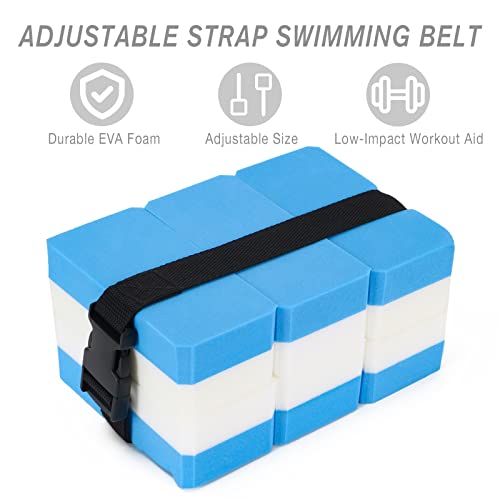 NEAGLORY 5 Pieces Water Aerobics Set Aquatic Exercise Set Pool Fitness Equipment Foam Water Dumbbell, Swim Kickboard, Pull Buoy, Aquatic Swim Belt for Water Exercise, Blue