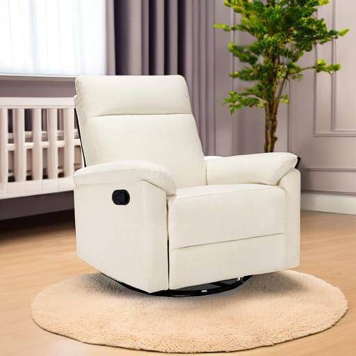 DaVinci Suzy Glider Recliner Nursery Chair - Versatile Glider Rocking Chair for Nursery and Living Room - GREENGUARD Gold, FSC & Certi-PUR US Certified - 360° Swivel Rocker Recliner - Vanilla