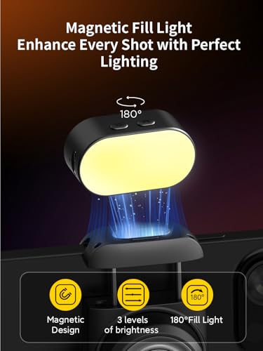 AOCHUAN 3-Axis Gimbal Stabilizer for Smartphone Smart X2 Black & T20 Complete Tripod & P03 RGB Magnetic Fill Light