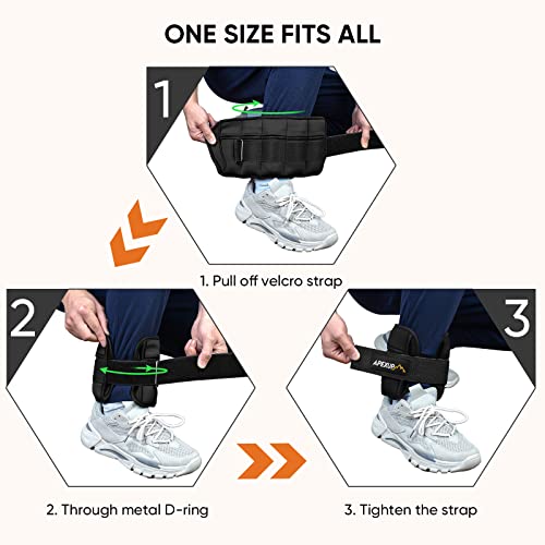 APEXUP 10lbs/Pair Adjustable Ankle Weights for Women and Men, Modularized Leg Weight Straps for Yoga, Walking, Running, Aerobics, Gym (Black)