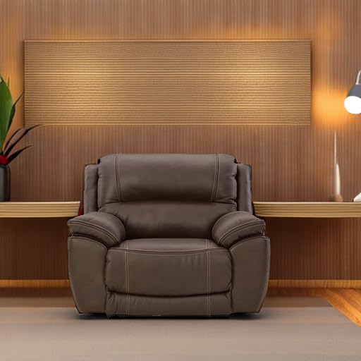 Signature Design by Ashley Dunleith Zero Wall Recliner with Power Headrest, Brown