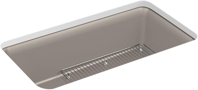 KOHLER K-8206-CM3 Cairn Sink, 33 in, Matte Taupe
