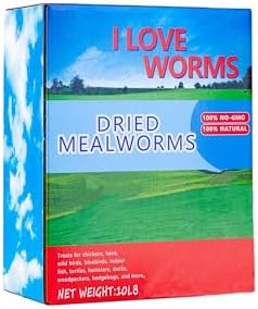 I LOVE WORMS Dried Mealworms (10lb), 100% Natural Non-GMO, High-Protein Mealworms for Chickens, Birds, Ducks, Reptile, Tortoise, Amphibian, Lizard