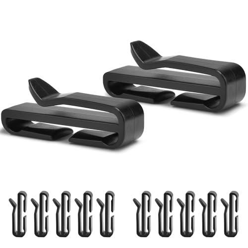 1-1/4" Plastic Webbing Ending Clip, 20 Pack Tactical Molle Belt Clip Hook, Hiking Camping Outdoor Backpack Strap Keeper Clips Slip Clip Buckle Helmet Goggle Strap Clip Replacement