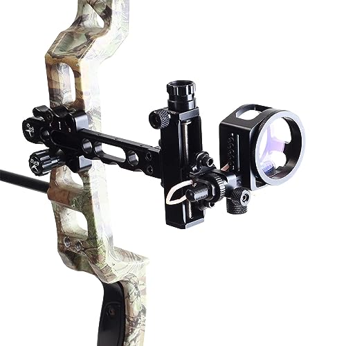 SPG Compound Bow Sights, Bow Sights for Compound Bows 1 Pin or 5 Pin, Quick Adjustment Archery Sights Single Pin Bow Sight and 5 Pin Bow Sight (5-Pins Sight)
