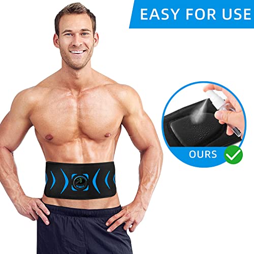 FOPIE ABS Stimulator, Abdominal Toning Belt Portable Muscle Toner Waist Trainer Fitness Trimmer Workout Equipment for Home