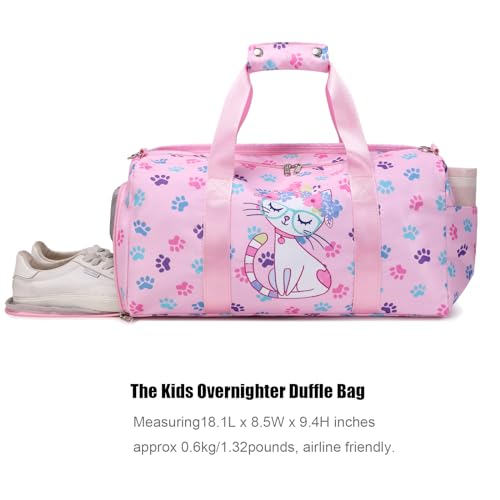 Octsky Sports Gym Bag Teens Dance Bag Gymnastics Bag Carry On Weekender Bag with Shoe Compartment (Butterfly Pink)