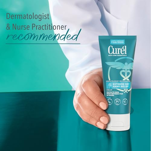 Curel Extreme Dry Hand Relief, Dermatologist Recommended, Long-Lasting Cream For Dry Hands, Paraben Free, Fragrance-Free Hand Lotion, 3 Oz, Pack of 3 (9 Oz Total)