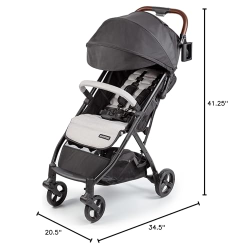 Summer Infant Ingenuity 3Dquickclose CS+ Compact Fold Stroller – Lightweight Stroller with Oversized Canopy, Extra-Large Storage and Compact Fold, Gray