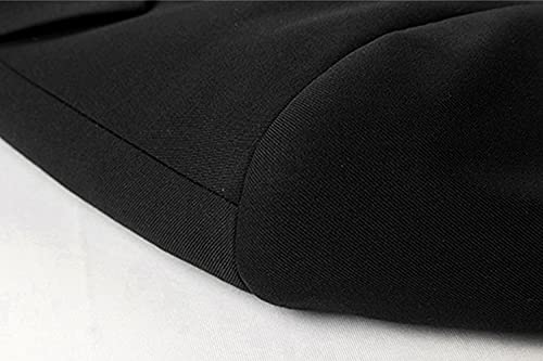 Casual 2 Button Suits for Men Slim Fit Notched Lapel Business Sets Solid Color Wedding Formal Jacket Vest Pants (Black,Medium)