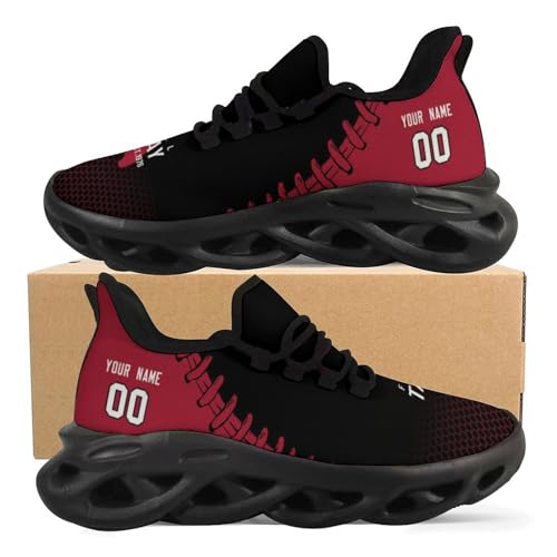 Custom Men's Sneakers Football Personalized Breathable Fan Gift Name & Number Athletic Gym Slip-on Shoes