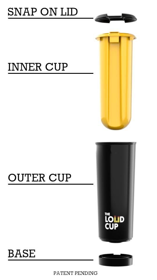 The LoudCup 20 oz Tumbler + Integrated Stadium Horn (Owl Grey) - Reusable Water Bottle for Sports Fans - Worlds Loudest Cup for Noisy Fans on Game Day & Tailgating
