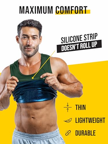 Sweat Spark Men's Sweat Vest - Enhance Your Workouts and Boost Weight Loss Efforts with Increased Sweating and Compression Technology (7XL) Black