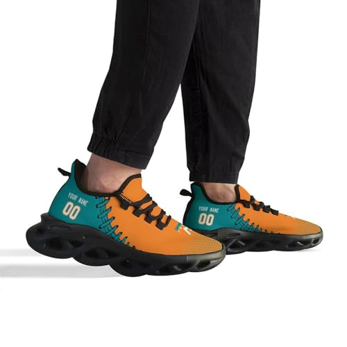 Custom Men's Sneakers Football Personalized Breathable Fan Gift Name & Number Athletic Gym Slip-on Shoes