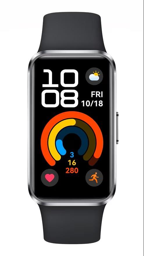 HUAWEI Band 10 Smartwatch Aluminum Alloy Case up to 14 Days Battery Life iOS Android Average Sleep HRV and Sleep Insights with an AI-Powered Fitness Monitoring Tracker Sleep Breathing (Matte Black)