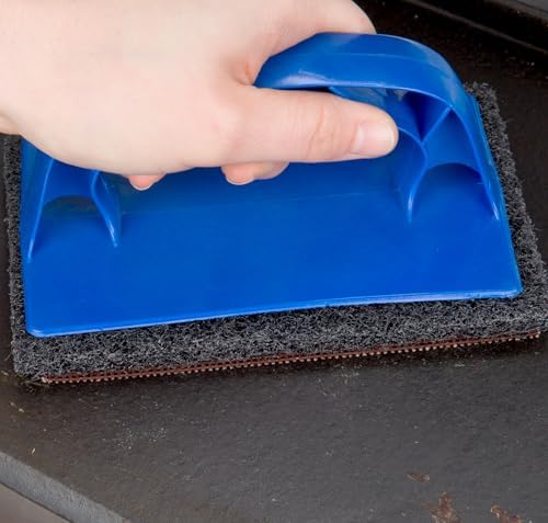 (31 Pieces) Grill & Griddle Cleaning Kit with Screen/Pad Holder, 10 Polish Pads, 20 Cleaning Screens and Heat-Resistant Holder for Safe and Efficient Griddle Cleaning (31 Pads,Screens & PadsHolder)