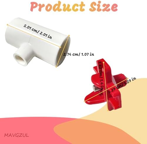 (12 Pack) Horizontal Chicken Waterer Nipples with 1/2'' PVC Tee Fittings for DIY Automatic Chicken Waterering System