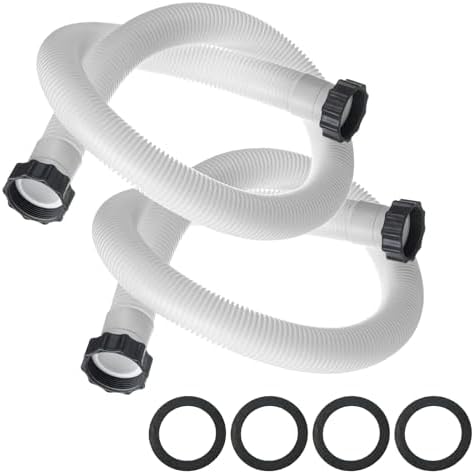 1.5" Pool Pump Hose for Coleman Intex, 1.5 inch Pool Hoses for Above Ground Pools 29060E Pool Filter Hoses for Sand Filter Pumps & Saltwater Systems, 59" Long Replacement Hoses (2 Pack)