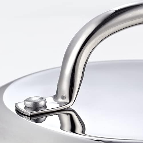 Cook N Home Stainless Steel Lid Griddle Accessories - 12 Inch Round Basting Cover Cheese Melting Dome and Steaming Cover - Best for Use in Flat Top Griddle Grill Cooking Indoor or Outdoor