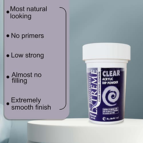 Backscratchers Extreme Acrylic Dip Powder - Long Lasting Quick Dry Nail Color - Professional Salon Quality Manicure - Clear, 1 Ounce