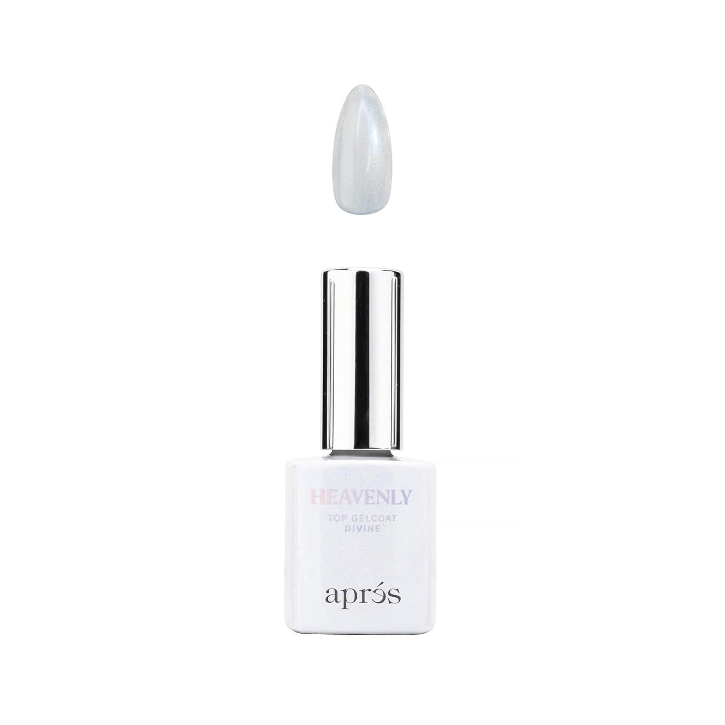 Apres Heavenly Top Gelcoat, 15 ml Non-Wipe Nail Gel Polish Top Coat, Shimmery Long Lasting Topcoat (Divine, 15 ml)