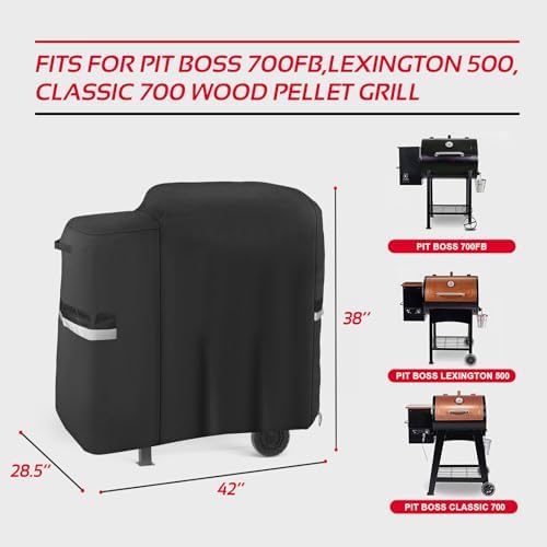 73700 Grill Cover for Pit Boss 700FB, Classic 700, Lexington 500 and Lexington 540, Pit Boss 400FB, Waterproof 600D Barbecue BBQ Grillcover for Pitboss PB500LX1,Fabric BBQ Grill Cover with Handle