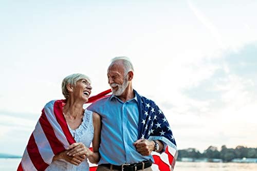 American Flag 4x6 ft: Long Lasting US Flag, Heavy Duty Nylon, Embroidered Stars, Sewn Stripes, Brass Grommets, UV Protection Perfect for Outdoors! USA Flag