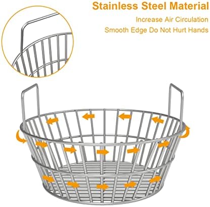 Stainless Charcoal Ash Basket for Large BGE Grill, Charcoal Grill Ash Basket also fits Kamado Joe Classic and Other Similar Grills