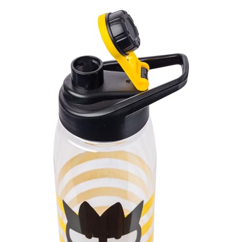 Silver Buffalo Sanrio Hello Kitty and Friends Badtz-Maru Pose Stripes Water Bottle with Screw Lid, 28 Ounces, Sanrio Badtz Maru, 28oz