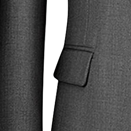 Casual 2 Button Suits for Men Slim Fit Notched Lapel Business Sets Solid Color Wedding Formal Jacket Vest Pants (Grey,Medium)