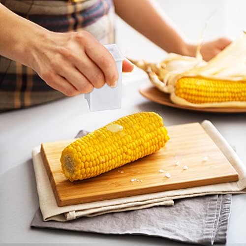 Aodaer 22 Pieces Corn Cob Holders and Dish Set with 2 Corn Butter Spreaders Transparent Service Tray Corn Dish Plastic Corn Trays Corn on The Cob Skewer BBQ Tool Cob Dinnerware for Sweet Butter Corn