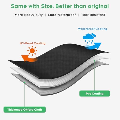 Heavy-Duty 600D Grill Cover fits for Char-Griller Smokin Champ 1624、Smoking Champ Offset Smoker 1733、Blazer 2130 and Classic 2175,Expansion Sleeves fit Around Side fire Box and Flue